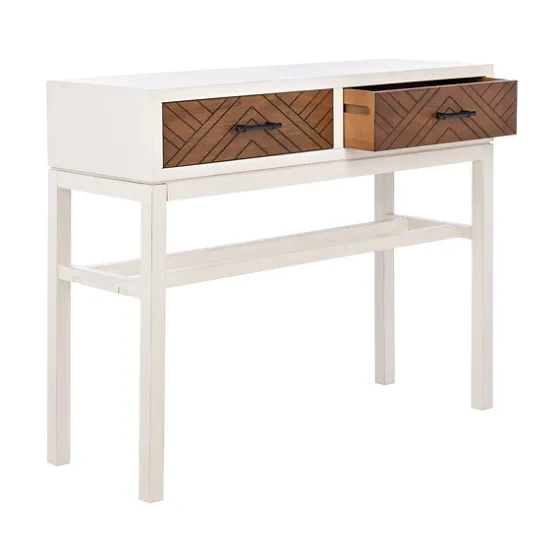 White And Brown Herringbone Console Table-Kirkland's Home Store