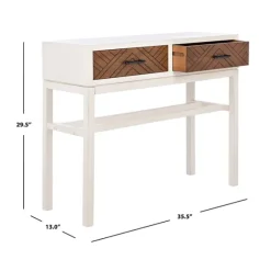 White And Brown Herringbone Console Table-Kirkland's Home Store