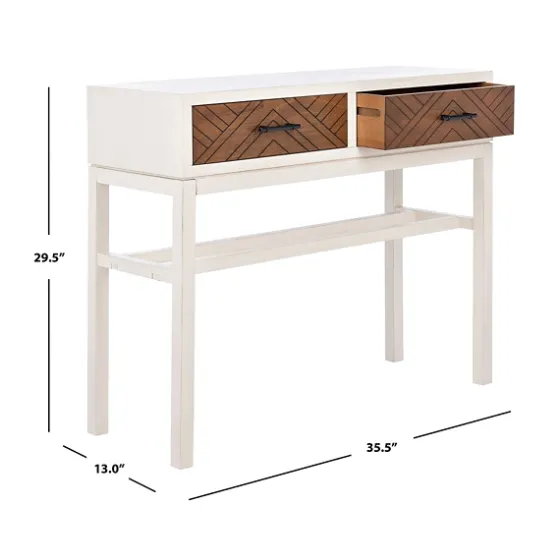 White And Brown Herringbone Console Table-Kirkland's Home Store