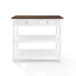 White And Brown Wood Kitchen Island-Kirkland's Home New