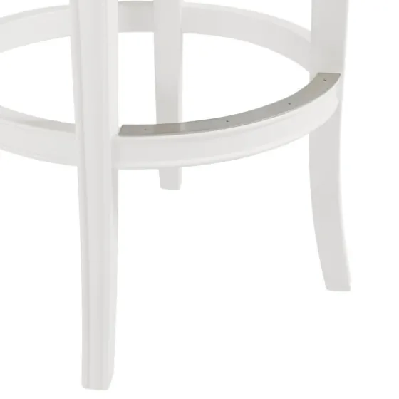 White And Faux Leather Swivel Bar Stool-Kirkland's Home Cheap
