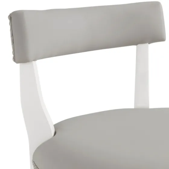 White And Faux Leather Swivel Counter Stool-Kirkland's Home Store