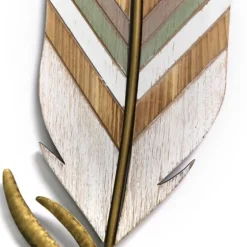 White And Gold Feather Wall Plaque-Kirkland's Home Fashion
