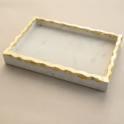 White And Gold Marble Vanity Tray-Kirkland's Home Clearance