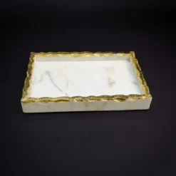 White And Gold Marble Vanity Tray-Kirkland's Home Clearance