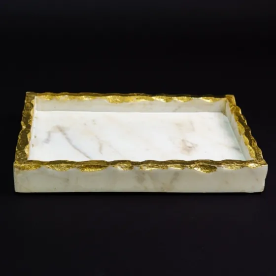 White And Gold Marble Vanity Tray-Kirkland's Home Clearance