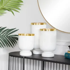 White And Golden Goblet 3-Pc. Candle Holder Set-Kirkland's Home Hot