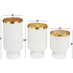White And Golden Goblet 3-Pc. Candle Holder Set-Kirkland's Home Hot