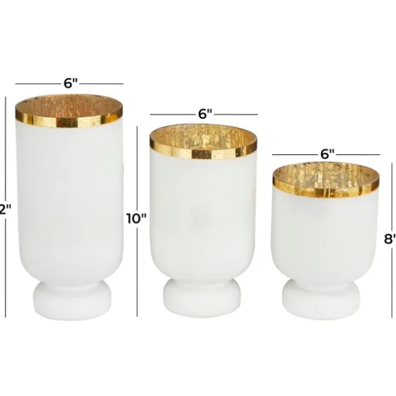 White And Golden Goblet 3-Pc. Candle Holder Set-Kirkland's Home Hot