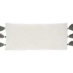 White And Gray Braided Stripe Lumbar Pillow-Kirkland's Home Cheap