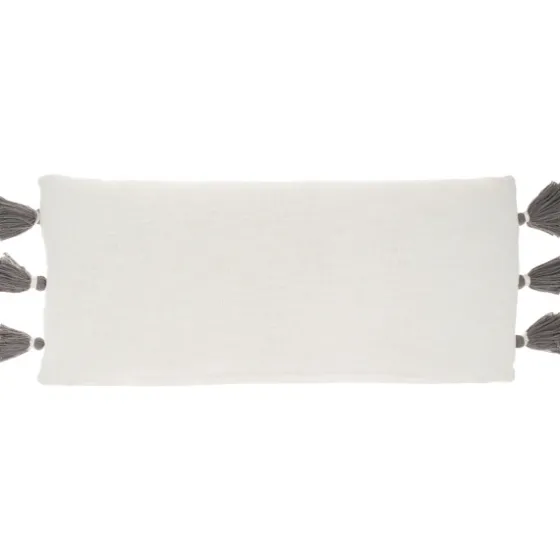 White And Gray Braided Stripe Lumbar Pillow-Kirkland's Home Cheap
