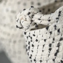 White And Gray Dotted Woven Baskets, Set Of 2-Kirkland's Home Flash Sale