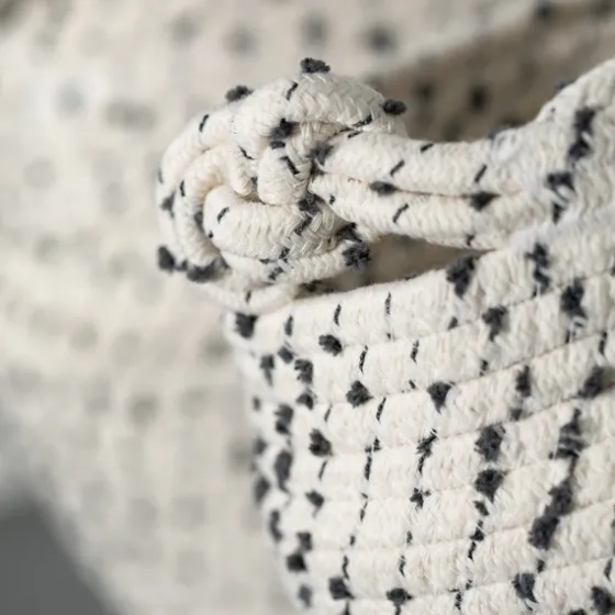 White And Gray Dotted Woven Baskets, Set Of 2-Kirkland's Home Flash Sale
