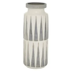 White And Gray Geometric Triangle Vase, 17 In.-Kirkland's Home New