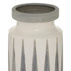 White And Gray Geometric Triangle Vase, 17 In.-Kirkland's Home New