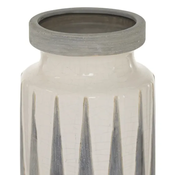White And Gray Geometric Triangle Vase, 17 In.-Kirkland's Home New