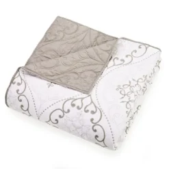 White And Gray Pattern 3-Pc. King Quilt Set-Kirkland's Home Outlet