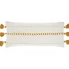 White And Mustard Braided Stripe Lumbar Pillow-Kirkland's Home Online