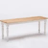 White And Natural Wood Dining Bench-Kirkland's Home Sale