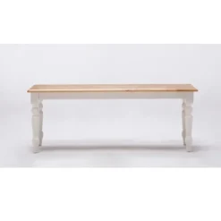 White And Natural Wood Dining Bench-Kirkland's Home Sale