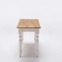 White And Natural Wood Dining Bench-Kirkland's Home Sale