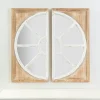 White And Natural Wood Wall Mirrors, Set Of 2-Kirkland's Home Outlet