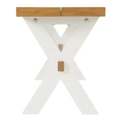 White And Natural Wood X-Frame Dining Bench-Kirkland's Home Discount