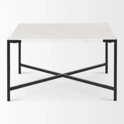 White And Onyx Marble Top Square Coffee Table-Kirkland's Home Outlet