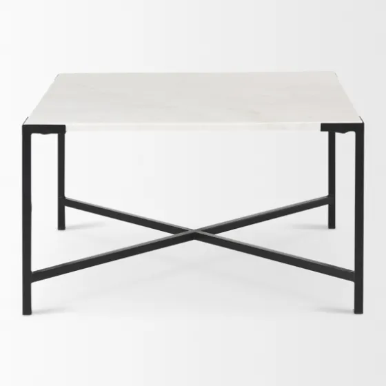 White And Onyx Marble Top Square Coffee Table-Kirkland's Home Outlet