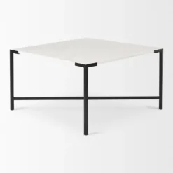 White And Onyx Marble Top Square Coffee Table-Kirkland's Home Outlet