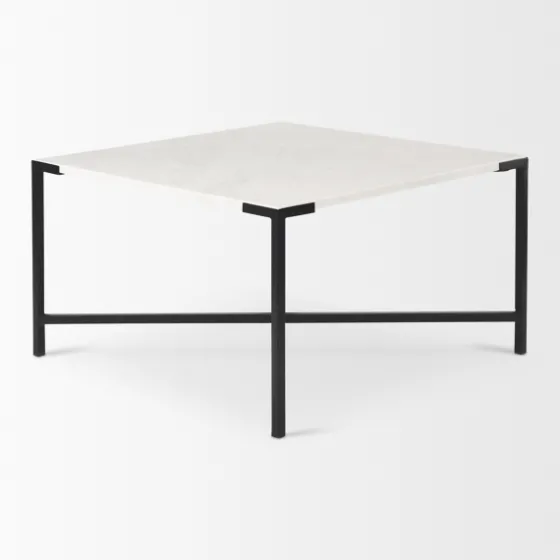 White And Onyx Marble Top Square Coffee Table-Kirkland's Home Outlet