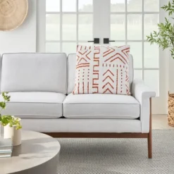 White And Orange Tufted Geo Throw Pillow-Kirkland's Home Clearance