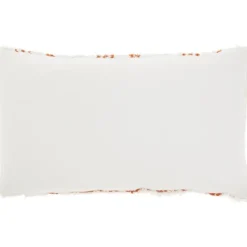 White And Orange Tufted Geo Lumbar Pillow-Kirkland's Home New