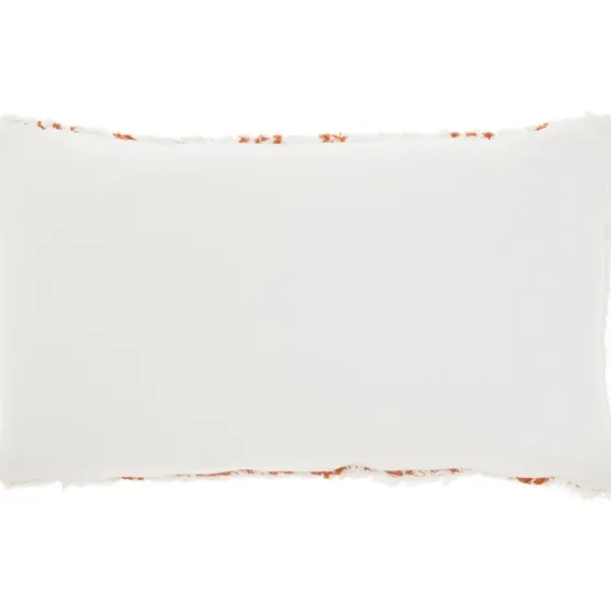 White And Orange Tufted Geo Lumbar Pillow-Kirkland's Home New