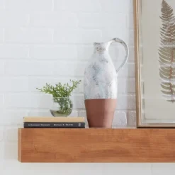 White And Rust Brown Ceramic Vase, 14 In.-Kirkland's Home Fashion