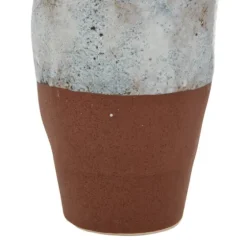 White And Rust Brown Ceramic Vase, 14 In.-Kirkland's Home Fashion