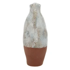 White And Rust Brown Ceramic Vase, 14 In.-Kirkland's Home Fashion