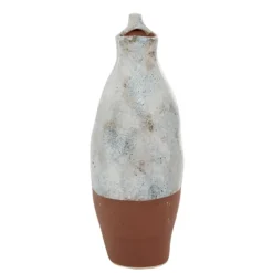 White And Rust Brown Ceramic Vase, 14 In.-Kirkland's Home Fashion
