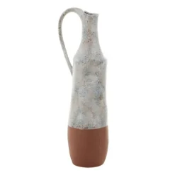 White And Rust Brown Ceramic Vase, 23 In.-Kirkland's Home Cheap