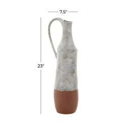 White And Rust Brown Ceramic Vase, 23 In.-Kirkland's Home Cheap