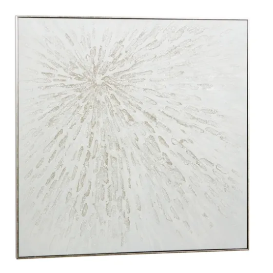 White And Silver Impasto Abstract Canvas Art Print-Kirkland's Home Fashion