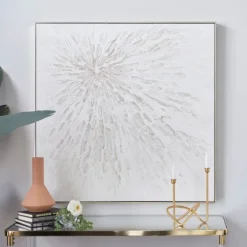 White And Silver Impasto Abstract Canvas Art Print-Kirkland's Home Fashion