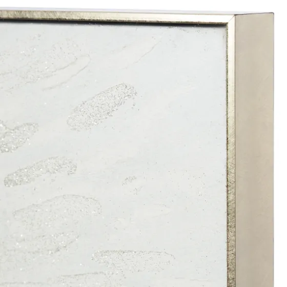 White And Silver Impasto Abstract Canvas Art Print-Kirkland's Home Fashion