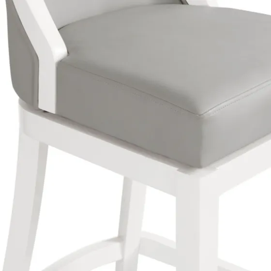 White And Swivel Bar Stools, Set Of 2-Kirkland's Home Hot