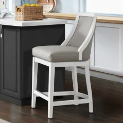 White And Swivel Counter Stool-Kirkland's Home Hot