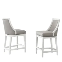 White And Swivel Counter Stools, Set Of 2-Kirkland's Home New