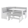White And Upholstered 3-Pc Dining Nook Set-Kirkland's Home Discount