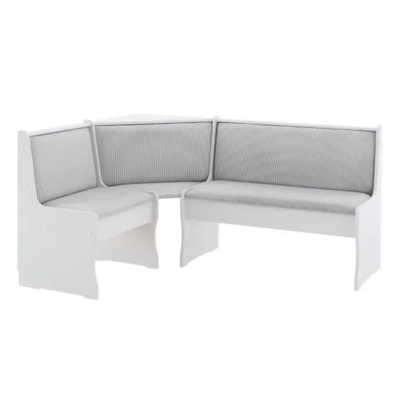 White And Upholstered 3-Pc Dining Nook Set-Kirkland's Home Discount