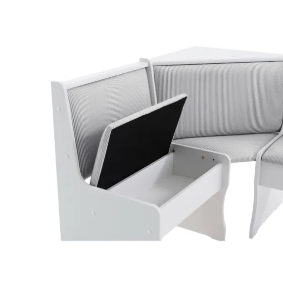 White And Upholstered 3-Pc Dining Nook Set-Kirkland's Home Discount