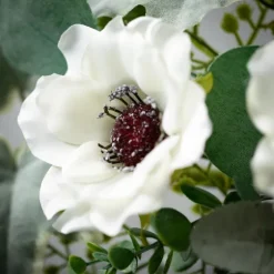 White Anemone Flower Wreath-Kirkland's Home Store